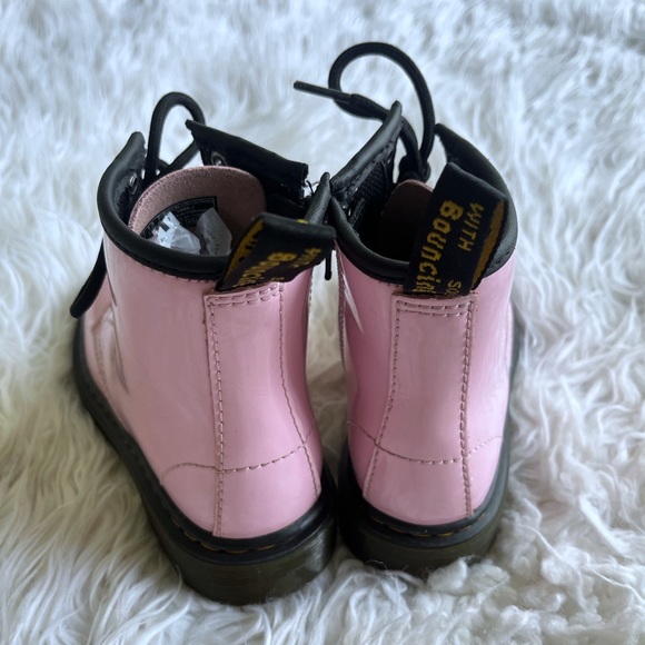 Dr Martens Pink Patent Leather Lace Up & Side Zip 1460 J Boits kids size 13 - Picture 3 of 10